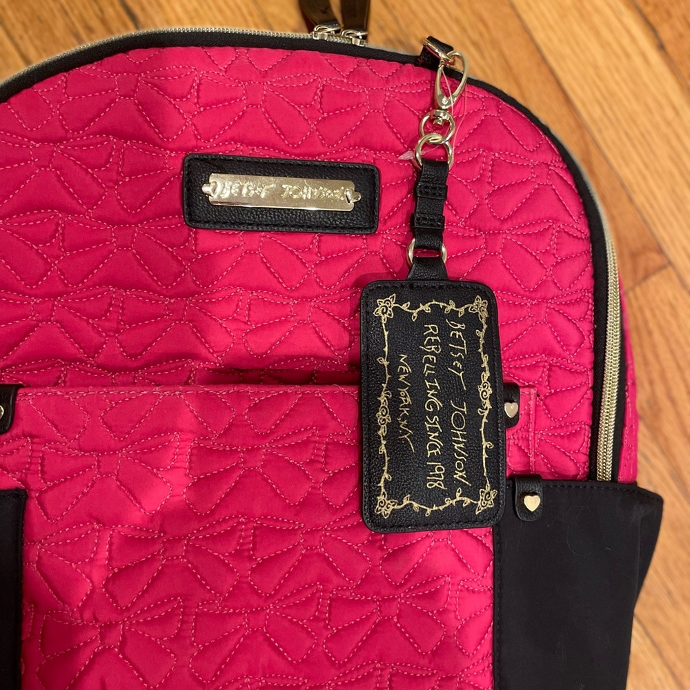 Betsey Johnson Pink Quilted Backpack
